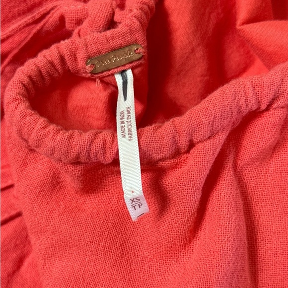 Free‎ People Coral Tiered Halter Maxi Dress XS Boho Festival Style - Picture 8 of 9